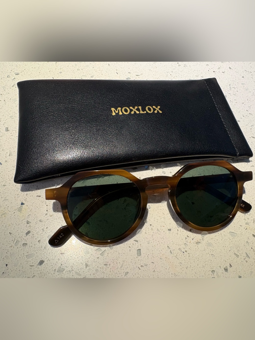Women's Tortoiseshell Round Sunglasses with Green Lenses
